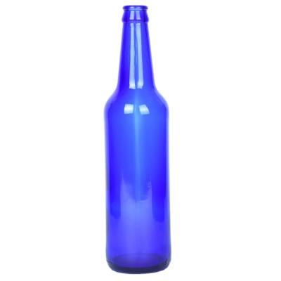 China Custom Empty Glass Beverage 500ml 50cl Cobalt Blue Beer Bottle Price for sale