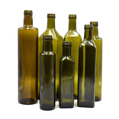 China Eco-friendly Recyclable Factory Wholesale Dark Green Olive Oil Glass Bottle 250ML 500ML 750ML 1000ML for sale