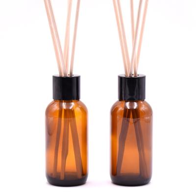 China Eco-friendly Recyclable 50ML Glass Reed Diffuser Bottles Empty Amber for sale