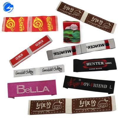 China Good Quality Sustainable Factory Made Size Woven Logo Garment Labels , Shoes , Bags Use Custom Woven Apparel Labels for sale