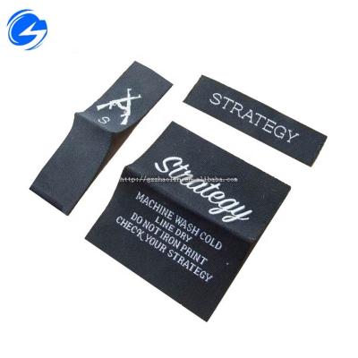 China Viable High Quality Custom Size Custom Design Double Page Density Fashion Logo Size Standard Damask Clothing Tags Apparel Label Woven Label for sale