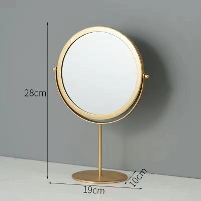 China Modern Swivel Makeup Mirror 10x Mirror Magnification Vanity Mirror Double Sided Gold Table Finish for sale