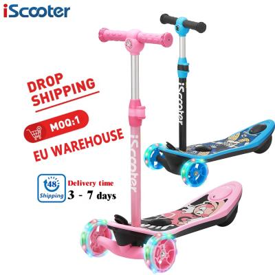 China EU Dropshipping Kids Plastic Running Scooter 3 Wheel Hummer 19 Miles Electric Kick Scooter Kids Blue Pink With LED Light for sale