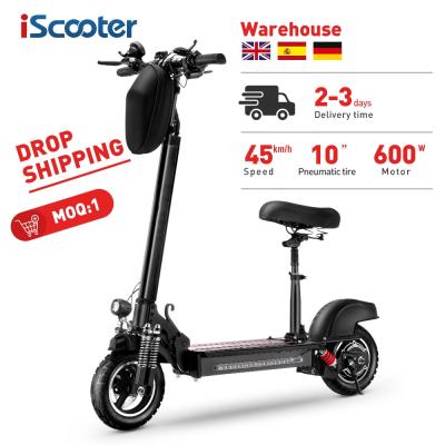 China Wholesale Unisex UK Warehouse Off Road Tire 10 Inch 45 Km/h 600W Electric Scooter With Seat Adult EU Warehouse for sale