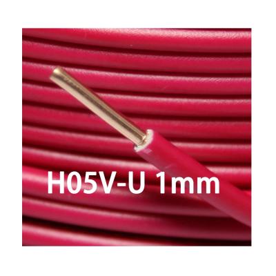 China High Strength Electrical Cable H05V-U 1 Mm PVC Insulated Solid Copper Conductor Wire Cable en venta