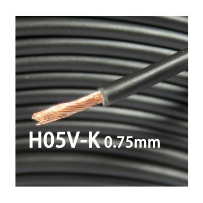 China Construction Electrical Wire H05V-K Stranded Copper PVC Single Core 0.75 Mm Conductor Insulated Flexible Cable for sale