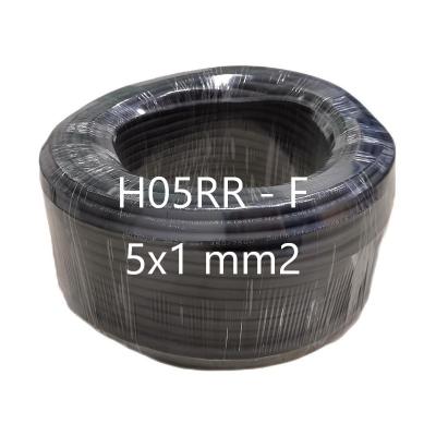 China 5 Core 1 mm2 H05RR - F Insulated Rubber Cable Rubber Home Premises Flexible Wire for sale