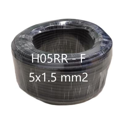 Κίνα Excellent Resistance 5 Core Cable 1.5 mm2 H05RR-F 300/500V Copper Core Ordinary Duty Flexible Rubber Wire Rubber Cable προς πώληση