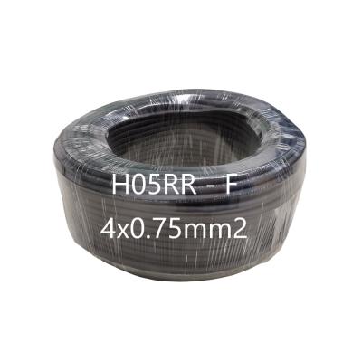 China Excellent Resistance Good Prices H05RR-F 4x0.75mm2 Rubber Insulated Bare Copper Stranding Rubber Electrical Wires Cables for sale