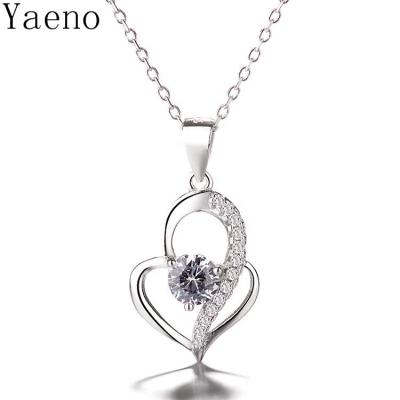 China FASHIONABLE Charm 925 Sterling Silver Open Heart Pendant Necklace for sale