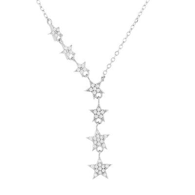 China Sterling fashion elegant silver five-pointed star necklace stars short clavicle chain choker factory direct wholesale for sale