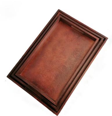 China Home Restaurant High Quality Eco-friendly Hotel Restaurant Wooden Food Fruit Serving Tray for sale