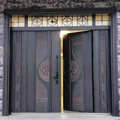 China Easily Assembled High Quality Exterior Cast Aluminum Door Security Steel Door Main Entrance Door Design For Apartment for sale