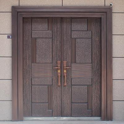 China Easily Assembled 2022 latest design luxury cast aluminum door main entry double door for sale