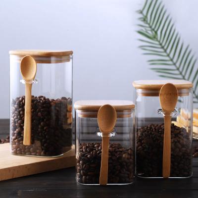 China NO OEM Wholesale Handmade Storage With Seal Food Top Bamboo Glass Jar Lid Food Round Lid Glass Jar for sale