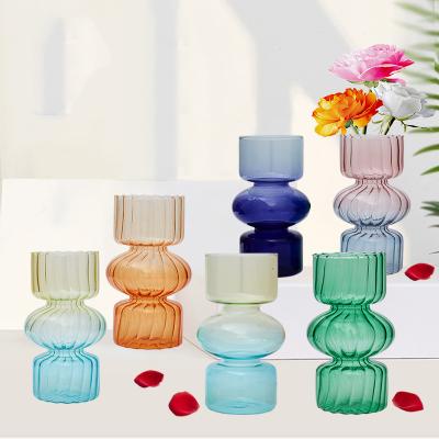 China 150 degree instantaneous temperature difference new wholesale high quality glass vase design wedding glass vase flower decoration table vase for sale