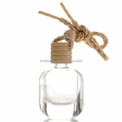 China Non Spill Wholesale Hexagonal Car Glass Perfume Bottle Diffuser Hanging Car Aroma Bottle for sale