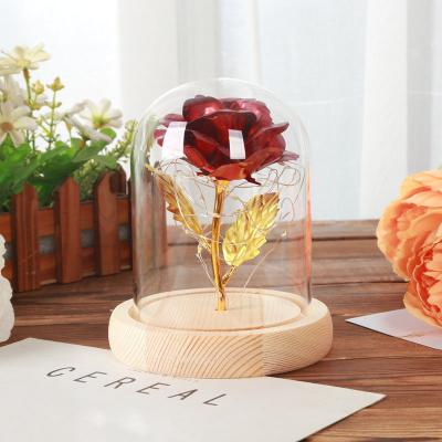 China China OEM factory wholesale glass dome with led lights bell display vase glass dome with wood low and led lights for sale