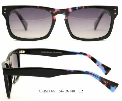 China Fashion Sunglasses 2021 Thick Design Colorful Acetate Italy Sun Glasses Men In Stock for sale