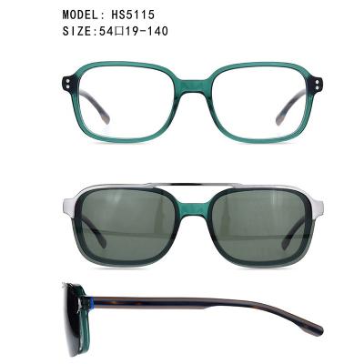 China 2021 Fashion Sunglasses Combination Acetate Polarized Clip On Sunglasses And Optical Glasses Ready To Ship for sale