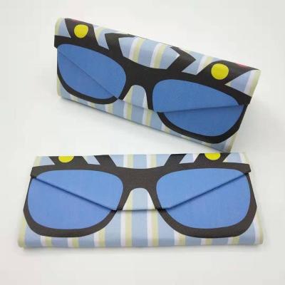 China Wholesale Custom Colorful Eyewear Packaging Folding Blue Triangle Glass Case Sunglasses Box For Eyewear Packaging for sale