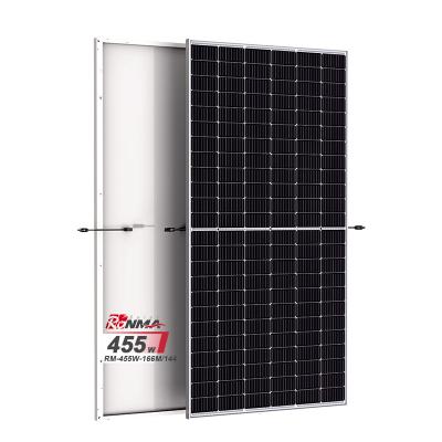 China Export Globally BIS / TUV Certificated Mono Facial Ronma 455W 166mmx166mm Solar Panels for sale