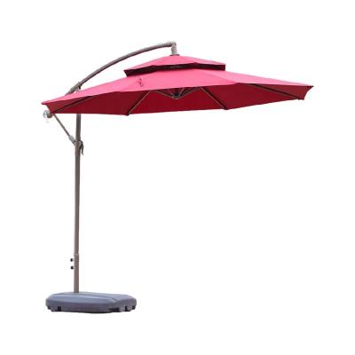 China Durable High Quality Whotman Hotel Garden Parasol 2.7m Iron Outdoor Double Top Umbrella for sale