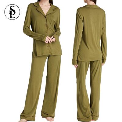 China New Design Cotton QUICK DRY Custom Ladies Pajamas Luxury 2 Pieces Pajamas For Women Set for sale