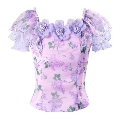 China Regular Conventional Best Anti-pilling Women's Blouses Shirts Body Suit Women Original Design Digital Print for sale