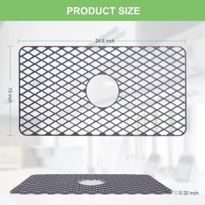 China Viable Multifunctional Folding Sink Protectors Kitchen Silicone Grid Sink Heat Resistant Non-Slip Mats for sale