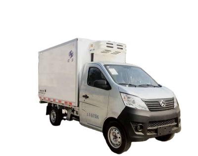 China For changan mini vegetable fridge trucks with cooling room for milk and cheese for sale