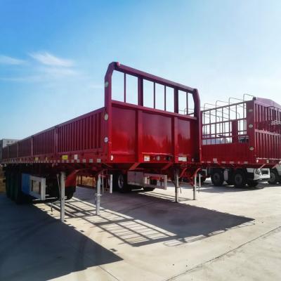 China Hongyu Reinforced 3 Axle Side Wall Semi Trailer Hot Sale In Mynamar Market 12750x2500x1600(Side Wall)mm for sale