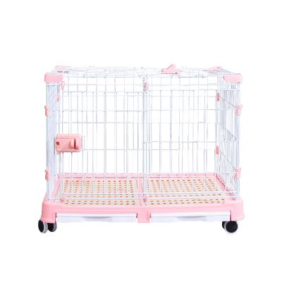 China Breathable Outdoor Metal 1/2/3 Layer Diy Cat Dog Crate Kennel Breeding Cat Cage With Wheels Pet Cage for sale