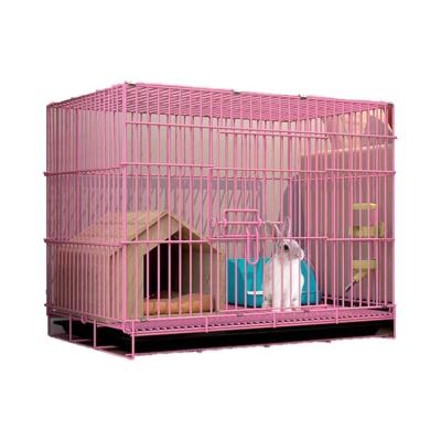 China Manufacturer Indoor Outdoor Breathable Pet Cage Houses With Tray Convenient Small Animal Rabbit Cage for sale