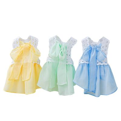 China 2022 viable popular pet clothes for big lace edge bow design quenching pet clothes for sale