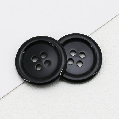 China Sewing Four Hole Resin Ditch Viable Black Coat Hand Sewing Coat Button Around Texture Clothes Pants Buttons for sale