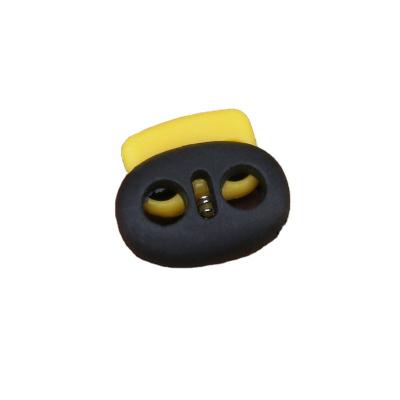 China Other Color Plastic Spring Tie Double Hole Pig Nose Button Eye Elastic Adjustable Elastic String Slide for sale