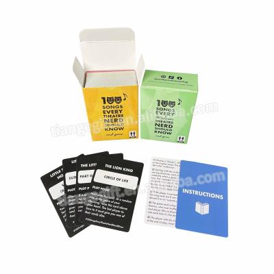 China Paper/Plastic/Thick Cardboard Custom Printing Hot Sale Black Drinking Card Game Adult With 100 Cards for sale