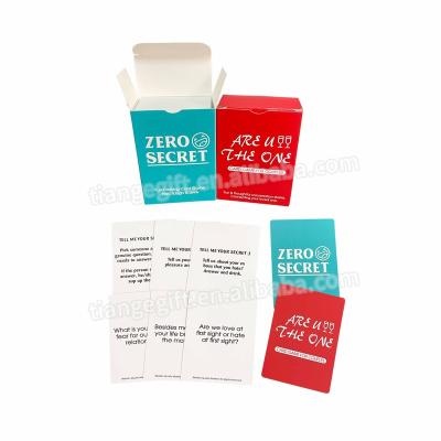 China Cardboard Custom 100 Questions Paper/Plastic/Thick Card Game Have Fun Tabletop Drinking Card Games For Adult Couples for sale