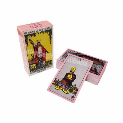 China Custom Paper / Plastic Printing Pink Waterpoof Tarot Plastic Card Packs With Box for sale