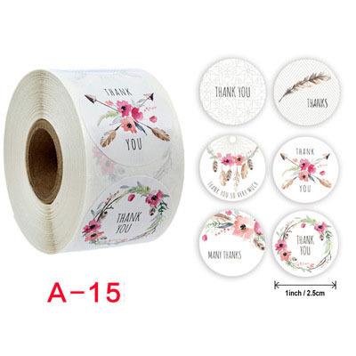 China Wholesale Scratch-Die Cut Round Adhesive Vinyl Roll Thank You Stickers For Small Business for sale