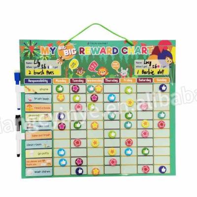 China Eco-freindly Custom Kids Responsibility Behavior Magnetic Reward Chart for sale