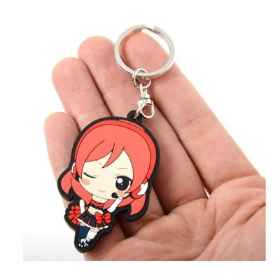 China Cheap Custom Eco-freindly Logo Figure 3D PVC Soft Rubber Key Chain With Keychain for sale