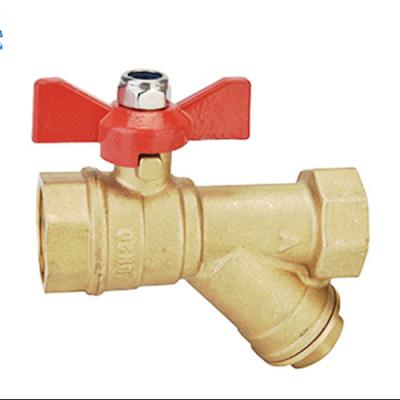 China General Forged CW617n Brass Ball Valve With Strainer , Y Type Filter Ball Valve for sale