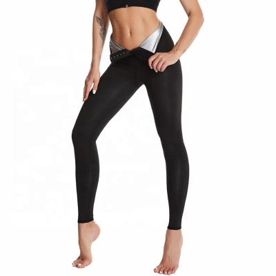 China Hot Viable Women Neoprene Sauna Gym Tracksuit Waist Trainer Workout Running Slimming Pants Capris Compression Gaiters Body Shaper for sale