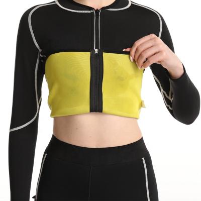 China Breathable Body Suit Top Workout Weight Loss Jacket Neoprene Sauna Shirt Women Sauna Shirt Long Sleeve for sale