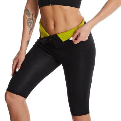 China Hot Breathable Body Shaper Neoprene Sauna Sports Tracksuit Waist Trainer Workout Running Slimming Shorts Capris Adjustable Gaiters High Waist for sale