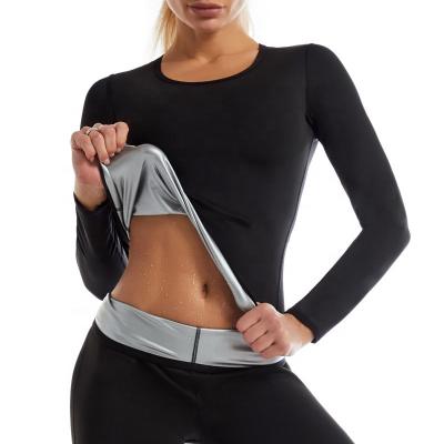 China Women Waist Trainer Hot Sweat Shirt Sauna Suit Sweated Body Shaper Slimming Long Sleeve Fitness Shapewear High Quality Tops for sale