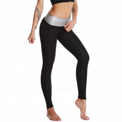 China Viable Sauna Pants Women Sweat Capris Slimming Gaiters Waist Trainer High Waist Workout Body Shaper Sports Tracksuit for sale