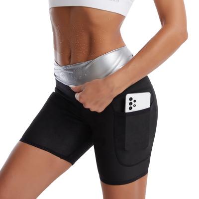 China Sustainable Sauna Suit For Women High Waist Sweated Sauna Pants Weight Loss Gaiters Gym Workout Panties Sweated Suits For Women Slimming Shapewear for sale